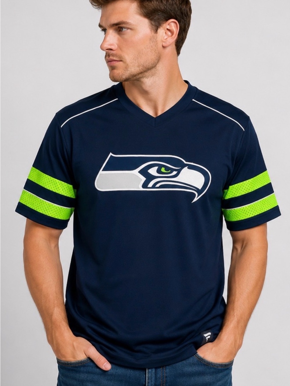 Seattle Seahawks DK Metcalf #14 Fanatics Jersey Men’s Large Blue NFL Shirt NWT